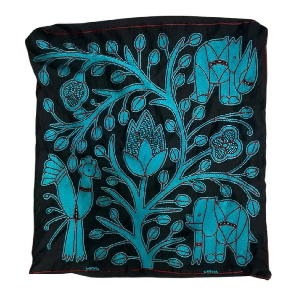 South Africa Elephant‎ Floor Cushion Cover Tsonga Fair Trade Crossroads Kaross
